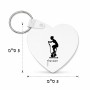 מחזיק מפתחות בצורת לב בעיצוב אישי עם השם שלך בעיצוב אימון ספינינג - אישה גודל המחזיק 5 × 5 ס"מ