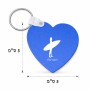 מחזיק מפתחות בצורת לב בעיצוב אישי עם השם שלך בעיצוב גלישה - גלישה גודל המחזיק 5 × 5 ס"מ