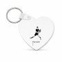 מחזיק מפתחות בצורת לב בעיצוב אישי עם השם שלך בעיצוב שחקן טניס גודל המחזיק 5 × 5 ס"מ
