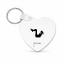 מחזיק מפתחות בצורת לב בעיצוב אישי עם השם שלך בעיצוב אישה מתאמנת גודל המחזיק 5 × 5 ס"מ