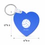 מחזיק מפתחות בצורת לב בעיצוב אישי עם השם שלך בעיצוב כדור כדורעף גודל המחזיק 5 × 5 ס"מ