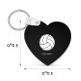 מחזיק מפתחות בצורת לב בעיצוב אישי עם השם שלך בעיצוב כדור כדורעף גודל המחזיק 5 × 5 ס"מ