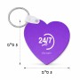 מחזיק מפתחות בצורת לב בעיצוב אישי עם השם שלך בעיצוב 24 ביולי גודל המחזיק 5 × 5 ס"מ