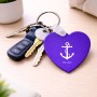 מחזיק מפתחות בצורת לב בעיצוב אישי עם השם שלך בעיצוב לעגן גודל המחזיק 5 × 5 ס"מ