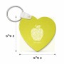 מחזיק מפתחות בצורת לב בעיצוב אישי עם השם שלך בעיצוב הדפס תפוח גודל המחזיק 5 × 5 ס"מ