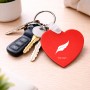 מחזיק מפתחות בצורת לב בעיצוב אישי עם השם שלך בעיצוב נוצת נוצה גודל המחזיק 5 × 5 ס"מ