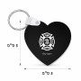 מחזיק מפתחות בצורת לב בעיצוב אישי עם השם שלך בעיצוב כבאי - תגית גודל המחזיק 5 × 5 ס"מ