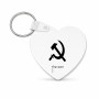 מחזיק מפתחות בצורת לב בעיצוב אישי עם השם שלך בעיצוב פטיש ומגל גודל המחזיק 5 × 5 ס"מ
