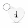 מחזיק מפתחות בצורת לב בעיצוב אישי עם השם שלך בעיצוב נרגילה גודל המחזיק 5 × 5 ס"מ