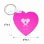 מחזיק מפתחות בצורת לב בעיצוב אישי עם השם שלך בעיצוב פרחי קרן גודל המחזיק 5 × 5 ס"מ