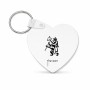 מחזיק מפתחות בצורת לב בעיצוב אישי עם השם שלך בעיצוב אריה גודל המחזיק 5 × 5 ס"מ