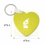 מחזיק מפתחות בצורת לב בעיצוב אישי עם השם שלך בעיצוב מיקרוסקופ גודל המחזיק 5 × 5 ס"מ