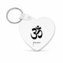מחזיק מפתחות בצורת לב בעיצוב אישי עם השם שלך בעיצוב סמל אום גודל המחזיק 5 × 5 ס"מ