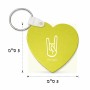 מחזיק מפתחות בצורת לב בעיצוב אישי עם השם שלך בעיצוב יד סלע גודל המחזיק 5 × 5 ס"מ