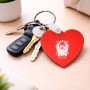 מחזיק מפתחות בצורת לב בעיצוב אישי עם השם שלך בעיצוב רוקנרול גודל המחזיק 5 × 5 ס"מ