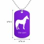 שרשרת דיסקיט מאלומיניום בעיצוב אישי עם השם שלך בעיצוב סוס גודל הדיסקיט 2.9 × 5 ס"מ