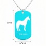 שרשרת דיסקיט מאלומיניום בעיצוב אישי עם השם שלך בעיצוב סוס גודל הדיסקיט 2.9 × 5 ס"מ