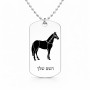 שרשרת דיסקיט מאלומיניום בעיצוב אישי עם השם שלך בעיצוב סוס גודל הדיסקיט 2.9 × 5 ס"מ