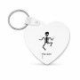 מחזיק מפתחות בצורת לב בעיצוב אישי עם השם שלך בעיצוב סקלטון גודל המחזיק 5 × 5 ס"מ