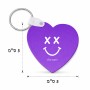 מחזיק מפתחות בצורת לב בעיצוב אישי עם השם שלך בעיצוב סמיילי גודל המחזיק 5 × 5 ס"מ