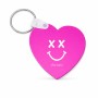 מחזיק מפתחות בצורת לב בעיצוב אישי עם השם שלך בעיצוב סמיילי גודל המחזיק 5 × 5 ס"מ