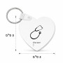 מחזיק מפתחות בצורת לב בעיצוב אישי עם השם שלך בעיצוב סטטוסקופ רופא גודל המחזיק 5 × 5 ס"מ