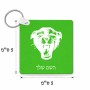 מחזיק מפתחות בצורת ריבוע בעיצוב אישי עם השם שלך בעיצוב פני פנטרה גודל המחזיק 5 × 5 ס"מ