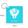 מחזיק מפתחות בצורת ריבוע בעיצוב אישי עם השם שלך בעיצוב פני פנטרה גודל המחזיק 5 × 5 ס"מ