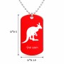 שרשרת דיסקיט מאלומיניום בעיצוב אישי עם השם שלך בעיצוב קנגורו גודל הדיסקיט 2.9 × 5 ס"מ