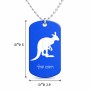 שרשרת דיסקיט מאלומיניום בעיצוב אישי עם השם שלך בעיצוב קנגורו גודל הדיסקיט 2.9 × 5 ס"מ