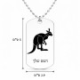 שרשרת דיסקיט מאלומיניום בעיצוב אישי עם השם שלך בעיצוב קנגורו גודל הדיסקיט 2.9 × 5 ס"מ