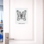 שלט אלומיניום גדול לחדר בעיצוב אישי עם השם שלך בעיצוב פרפר גודל השלט 20 × 25 ס"מ.