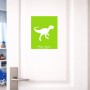 שלט אלומיניום גדול לחדר בעיצוב אישי עם השם שלך בעיצוב דינוזאור גודל השלט 20 × 25 ס"מ.