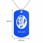 שרשרת דיסקיט מאלומיניום בעיצוב אישי עם השם שלך בעיצוב פני אריה גודל הדיסקיט 2.9 × 5 ס"מ