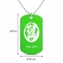 שרשרת דיסקיט מאלומיניום בעיצוב אישי עם השם שלך בעיצוב פני אריה גודל הדיסקיט 2.9 × 5 ס"מ