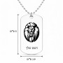 שרשרת דיסקיט מאלומיניום בעיצוב אישי עם השם שלך בעיצוב פני אריה גודל הדיסקיט 2.9 × 5 ס"מ