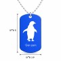 שרשרת דיסקיט מאלומיניום בעיצוב אישי עם השם שלך בעיצוב פינגווין גודל הדיסקיט 2.9 × 5 ס"מ