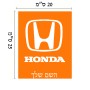 שלט אלומיניום גדול לחדר בעיצוב אישי עם השם שלך בעיצוב הונדה 2 גודל השלט 20 × 25 ס"מ.