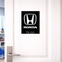 שלט אלומיניום גדול לחדר בעיצוב אישי עם השם שלך בעיצוב הונדה 2 גודל השלט 20 × 25 ס"מ.