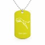 שרשרת דיסקיט מאלומיניום בעיצוב אישי עם השם שלך בעיצוב פומה גודל הדיסקיט 2.9 × 5 ס"מ
