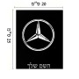 שלט אלומיניום גדול לחדר בעיצוב אישי עם השם שלך בעיצוב מרצדס-בנץ גודל השלט 20 × 25 ס"מ.