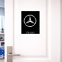 שלט אלומיניום גדול לחדר בעיצוב אישי עם השם שלך בעיצוב מרצדס-בנץ גודל השלט 20 × 25 ס"מ.