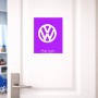 שלט אלומיניום גדול לחדר בעיצוב אישי עם השם שלך בעיצוב פולקסווגן גודל השלט 20 × 25 ס"מ.