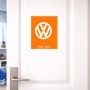 שלט אלומיניום גדול לחדר בעיצוב אישי עם השם שלך בעיצוב פולקסווגן גודל השלט 20 × 25 ס"מ.