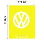 שלט אלומיניום גדול לחדר בעיצוב אישי עם השם שלך בעיצוב פולקסווגן גודל השלט 20 × 25 ס"מ.