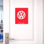 שלט אלומיניום גדול לחדר בעיצוב אישי עם השם שלך בעיצוב פולקסווגן גודל השלט 20 × 25 ס"מ.
