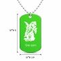 שרשרת דיסקיט מאלומיניום בעיצוב אישי עם השם שלך בעיצוב ארנב מחזיק גזר גודל הדיסקיט 2.9 × 5 ס"מ