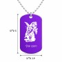 שרשרת דיסקיט מאלומיניום בעיצוב אישי עם השם שלך בעיצוב ארנב מחזיק גזר גודל הדיסקיט 2.9 × 5 ס"מ
