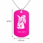 שרשרת דיסקיט מאלומיניום בעיצוב אישי עם השם שלך בעיצוב ארנב מחזיק גזר גודל הדיסקיט 2.9 × 5 ס"מ