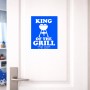 שלט אלומיניום גדול לחדר בעיצוב אישי עם השם שלך בעיצוב מלך הגריל גודל השלט 20 × 25 ס"מ.